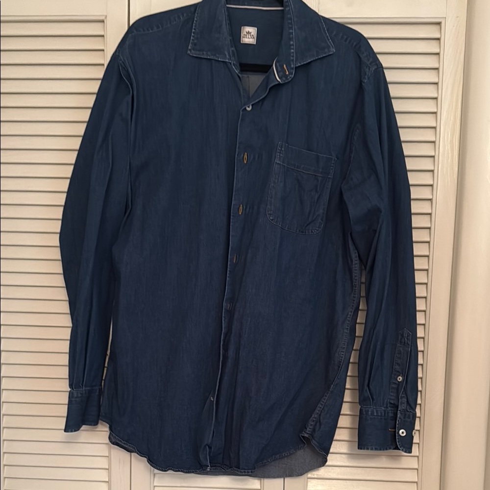 Peter Millar Men's Blue Denim Shirt